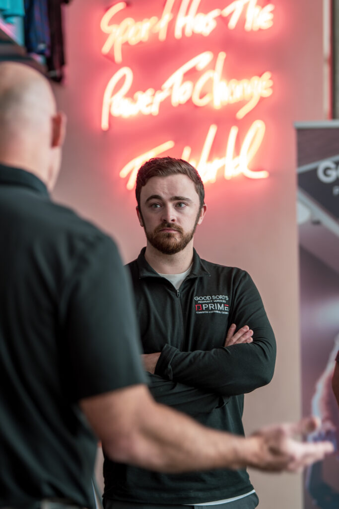 Jared from Good Sorts chatting with property professionals at PNB