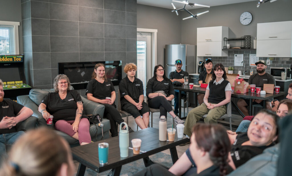Champagne moments Good Sorts celebration in Kelowna janitorial team
