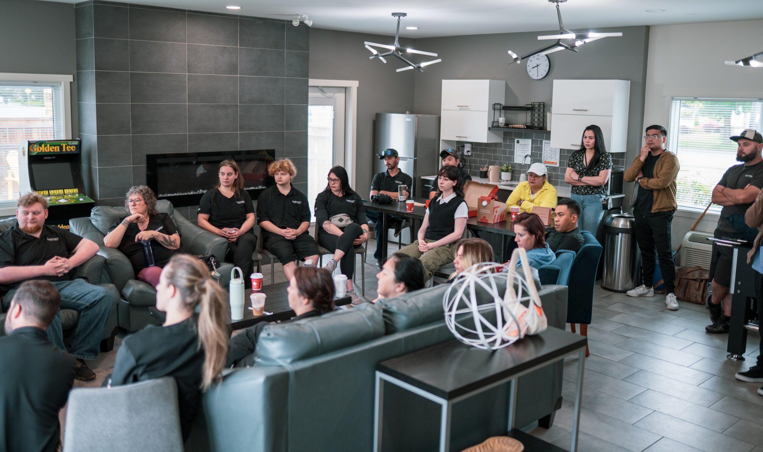 Champagne moments Good Sorts celebration in Kelowna janitorial team